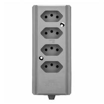 Tomada Barra Quadrupla 20A 2 P+T Cinza Interneed Tomada Barra Quadrupla 20A 2 P+T Cinza Interneed