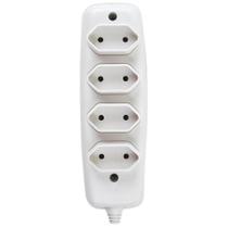 Tomada Barra Quadrupla Bipolar 10A 250V Branca - Ilumi