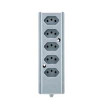 Tomada Barra Quintupla 2P+T 10A Cinza - Interneed Tomada Barra Quintupla 2P+T 10A Cinza - Interneed
