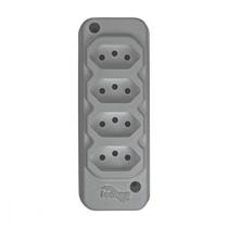 Tomada Barra Techna Quadrupla 2Polos+T 10A Cinza Tomada Barra Techna Quadrupla 2Polos+T 10A Cinza