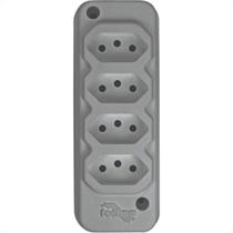 Tomada Barra Techna Quadrupla 2Polos+T 10A Cinza