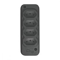 Tomada Barra Techna Quadrupla 2Polos+T 10A Preto Tomada Barra Techna Quadrupla 2Polos+T 10A Preto