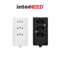 Tomada Barra Tripla 2 Polos + T BIAMPER Branca Interneed Tomada Barra Tripla 2 Polos + T BIAMPER Branca Interneed