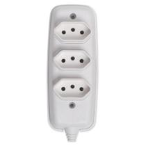 Tomada Barra Tripla 2 Polos + Terra Branca 10A 250V - Ilumi Tomada Barra Tripla 2 Polos + Terra Branca 10A 250V - Ilumi