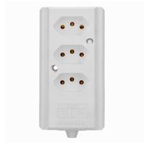 Tomada Barra Tripla 20A 2 P+T Branca Interneed Tomada Barra Tripla 20A 2 P+T Branca Interneed