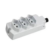 Tomada Barra Tripla 2P+T 20A Cinza - MG Tomada Barra Tripla 2P+T 20A Cinza - MG