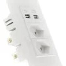 Tomada Bivolt de Parede 2 Entradas com entrada USB 3A Carregador Universal Celular MODELO LUXO