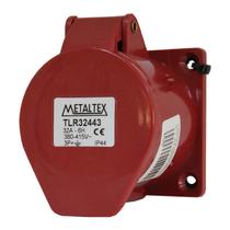 Tomada Blindada Embutir 3P+T 32A 415V Vermelha Metaltex