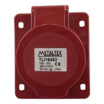 Tomada Blindada Embutir Vermelha 16A 380v Metaltex