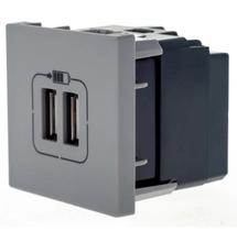 Tomada c/2 usb 2 mod. 2400ma cinza 615089cz pial plus+