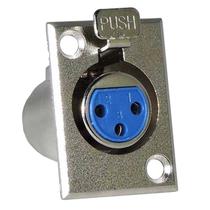 Tomada Canon Fêmea Cromada Para Painel 3 Pinos Arsolcomp