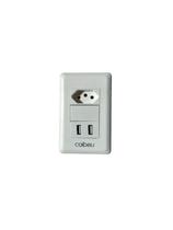 Tomada Carregador 2 USB Duo 1 Interruptor 10A Parede