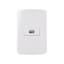 Tomada Carregador USB-A MarGirius B3 1A 5W com Placa 4x2 Branca