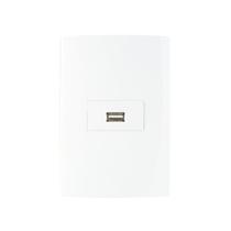 Tomada Carregador USB-A MarGirius Sleek 1A 5W com Placa 4x2 Branca