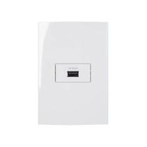 Tomada Carregador Usb-a Margirius Sleek 2a 10w Com Placa 4x2 Branca