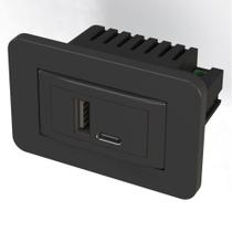 Tomada Carregador Usb Charger 2 Entradas (Tipo A+ Tipo C )Lumitek Branco ou Preto