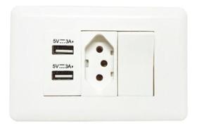 Tomada Carregador Usb De Parede Duo Com Interruptor - Ys-002