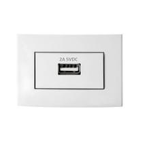 Tomada Carregador Usb P/Moveis 2a Branco Biv Sleek Margirius Tomada Carregador Usb P/Moveis 2a Branco Biv Sleek Margirius
