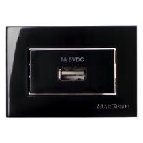 Tomada Carregador Usb Para Movel Preta Sleek 1A Margirius Tomada Carregador Usb Para Movel Preta Sleek 1A Margirius