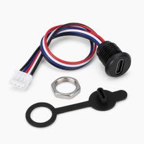 Tomada Carregador Usb Redonda Com Rosca Femea Painel Eletronico 4 Fios Conector De Embutir Kit Tomada Carregador Usb Redonda Com Rosca Femea Painel Eletronico 4 Fios Conector De Embutir Kit