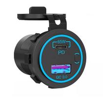 Tomada Carregador Veicular Saída C 65w Usb 3.0 Sub Acendedor Tomada Carregador Veicular Saída C 65w Usb 3.0 Sub Acendedor