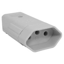 Tomada Cinza Fêmea 2 P+T Mec Tronic 20A 250V - MECTRONIC
