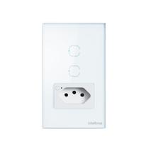 Tomada com 2 Interruptores Inteligentes Wi-fi ETS 2002 Branco Intelbras