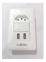 Tomada Com Interruptor E 2 Entradas Usb 10a 023 Parede 10A Universal Tomada Com Interruptor E 2 Entradas Usb 10a 023 Parede 10A Universal