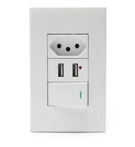 Tomada Com Interruptor E 2 Entradas Usb 10a Casa Moderna Tomada Com Interruptor E 2 Entradas Usb 10a Casa Moderna