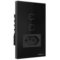Tomada com Interruptor Touch Inteligente Intelbras 10A ETW 1021 Preto - Compatível com iOS/Android