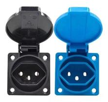 Tomada Com Tampa Prova De Agua 20A Preta