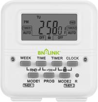 Tomada com temporizador digital BN-LINK programável para 7 dias com 2 tomadas