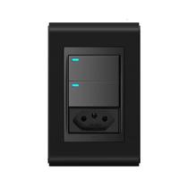 Tomada Completa 10a C/ Interruptor Preto Refinatto Style Tomada Completa 10a C/ Interruptor Preto Refinatto Style