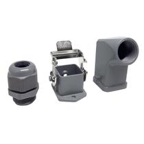 Tomada Conector Heavy Duty Reto Com Base De Fixação Em 100 Graus Sem Miolo M20X1.5 Tomada Conector Heavy Duty Reto Com Base De Fixação Em 100 Graus Sem Miolo M20X1.5