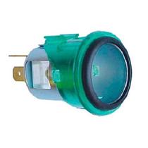 Tomada Corrente Sem Tampa 24V Celulares Alimentacao Din Com Anel Difusor Verde Sem Lampada