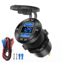 Tomada de carregador de carro TIANWIDJEW 78W 12V 4 portas USB C PD QC3.0 Tomada de carregador de carro TIANWIDJEW 78W 12V 4 portas USB C PD QC3.0