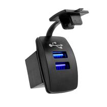 Tomada de Carregamento 2 USB 12-24V 4.2A LED Azul Tomada de Carregamento 2 USB 12-24V 4.2A LED Azul