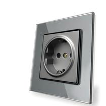 Tomada De Cristal Cinza Delviz Padrão EU 110-250V 16A Embutida Na Parede Tomada De Cristal Cinza Delviz Padrão EU 110-250V 16A Embutida Na Parede