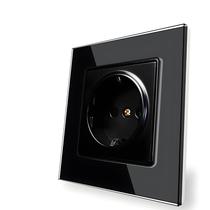 Tomada De Cristal Cinza Delviz Padrão EU 110-250V 16A Embutida Na Parede Tomada De Cristal Cinza Delviz Padrão EU 110-250V 16A Embutida Na Parede