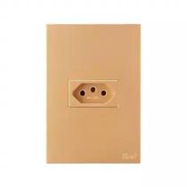 Tomada de Embutir 10a Recta Cor Ouro Nobre Fosca 4x2 Horizontal Blux