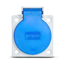 Tomada De Embutir 2P+T 10A 250V Azul C/Tampa S8640 - Steck Tomada De Embutir 2P+T 10A 250V Azul C/Tampa S8640 - Steck