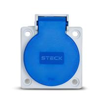 Tomada de Embutir 2P+T 20a 250v Quasar C/Tampa Azul - STECK Tomada de Embutir 2P+T 20a 250v Quasar C/Tampa Azul - STECK