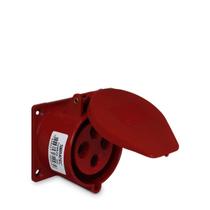 Tomada de Embutir 324 3P + T 6H 380Vca / 32A Vermelho IP44 Sibratec