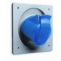 Tomada De Embutir Angulada Painel Flange 2p+T200-250v16aip44 6h Azul Abb
