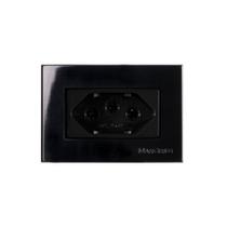 Tomada de Embutir em Móveis Preto 20A - Tecnolar