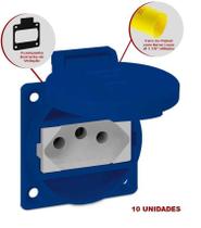 Tomada de Embutir Linha TBSEN Ind. 2P+T 20A - Azul