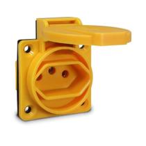 Tomada de Embutir para Painel Padrão Brasileiro 2P+T 20A com Tampa - SIBRATEC Tomada de Embutir para Painel Padrão Brasileiro 2P+T 20A com Tampa - SIBRATEC