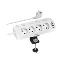 Tomada De Energia De Mesa Com Plugue EU, 4 Saídas AC, Soquete USB Com Interruptor Individual, Cabo Tomada De Energia De Mesa Com Plugue EU, 4 Saídas AC, Soquete USB Com Interruptor Individual, Cabo
