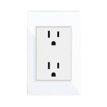 Tomada De Energia Padrão Americano 15A 110V-250V Com Painel De Vidro Temperado - Plugue Elétrico De