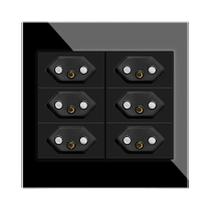 Tomada De Energia Padrão Brasileiro 10A 20A 110V-250V Painel De Vidro Cristal 120mm X 120mm 6 Tomada De Energia Padrão Brasileiro 10A 20A 110V-250V Painel De Vidro Cristal 120mm X 120mm 6